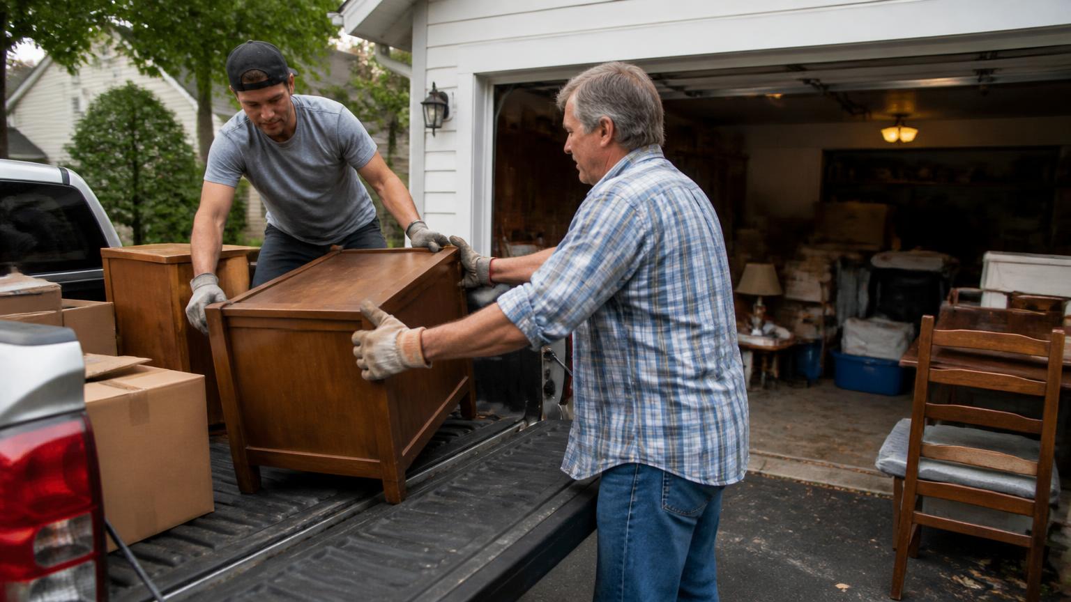 Junk Removal owner-operator working in a Long Beach, CA neighborhood near Downtown